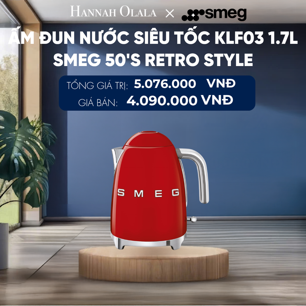  ẤM ĐUN NƯỚC SIÊU TỐC KLF03 1.7L SMEG 50'S RETRO STYLE 