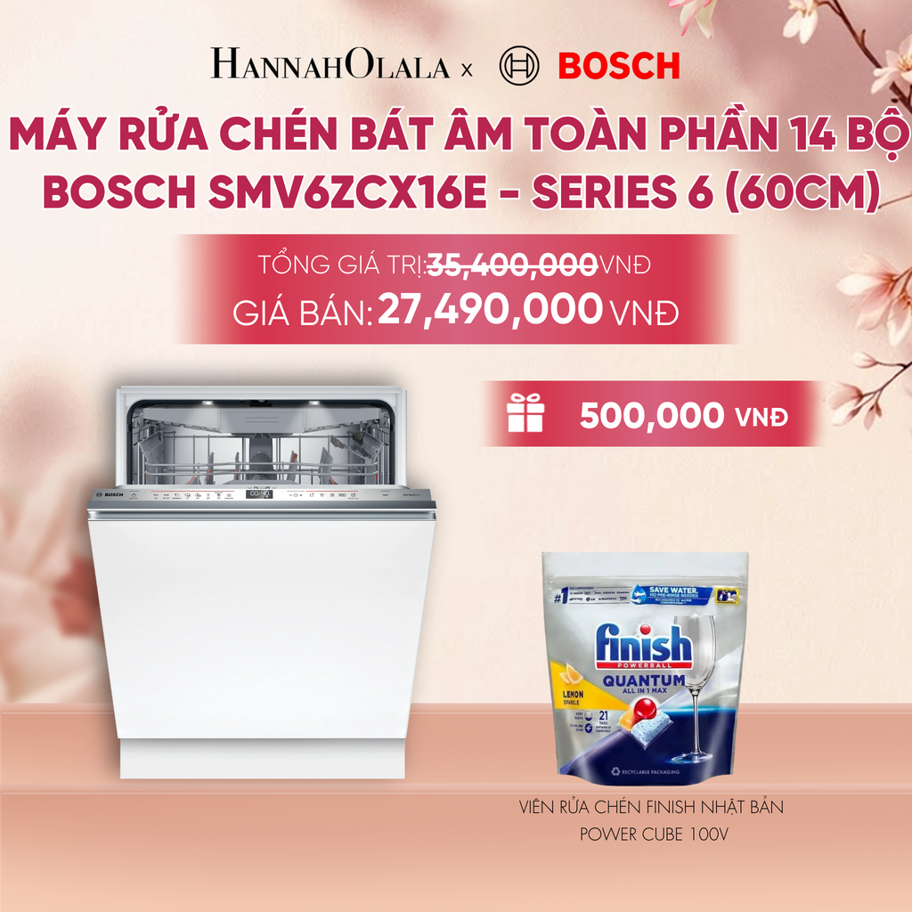  MÁY RỬA CHÉN BÁT ÂM TOÀN PHẦN 14 BỘ BOSCH SMV6ZCX16E - A2252 