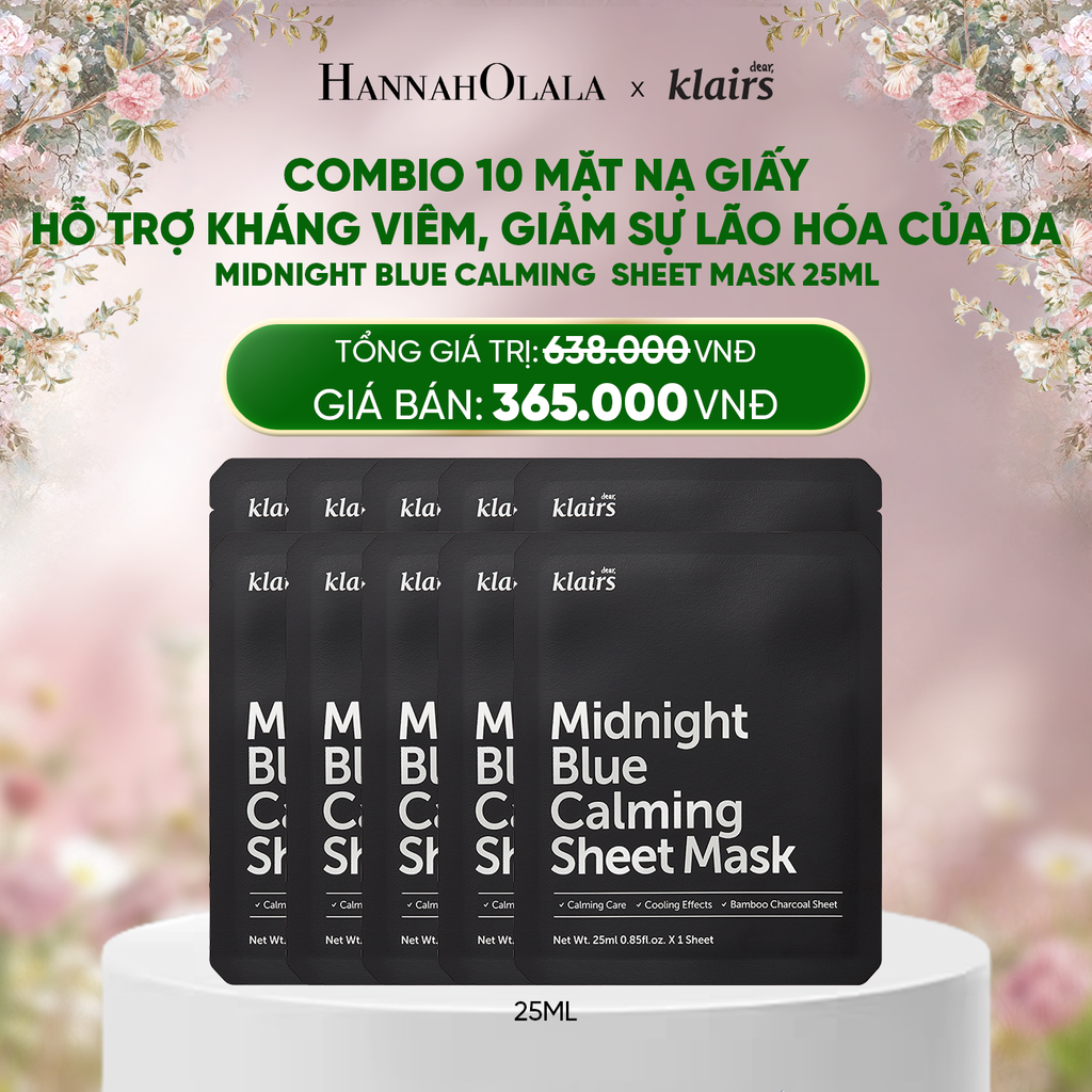  DEAL 10 : COMBO 10 DEAR, KLAIRS MẶT NẠ GIẤY SHEET MASK 25ML VER 2 