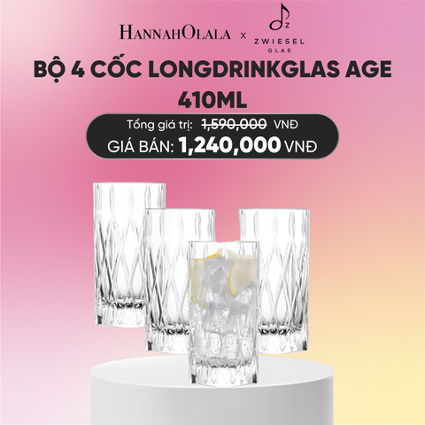  BỘ 4 CỐC ZWIESEL LONGDRINKGLAS AGE 124301 410ML 