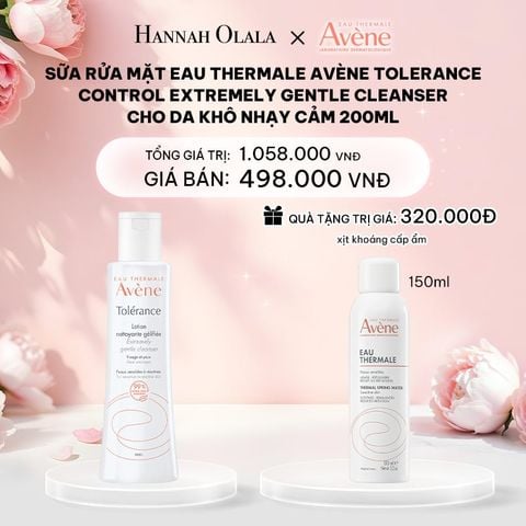  DEAL 7: SỮA RỬA MẶT EAU THERMALE AVÈNE TOLERANCE CONTROL EXTREMELY GENTLE CLEANSER CHO DA KHÔ NHẠY CẢM 200ML 