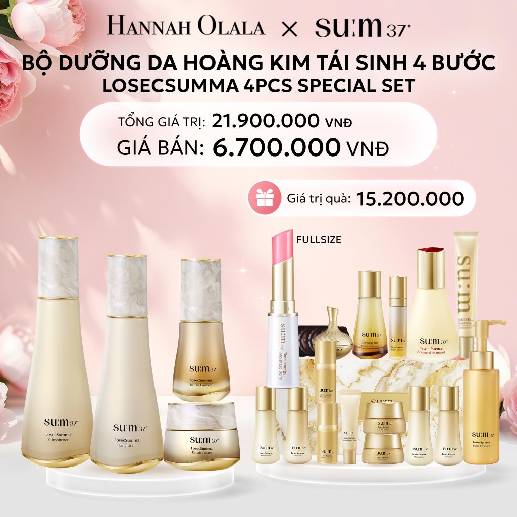  E799: DEAL 37: BỘ DƯỠNG DA HOÀNG KIM TÁI SINH 4 BƯỚC SU:M37 LOSECSUMMA 4PCS SPECIAL SET - [GIAO HÀNG TỪ 03/10] 
