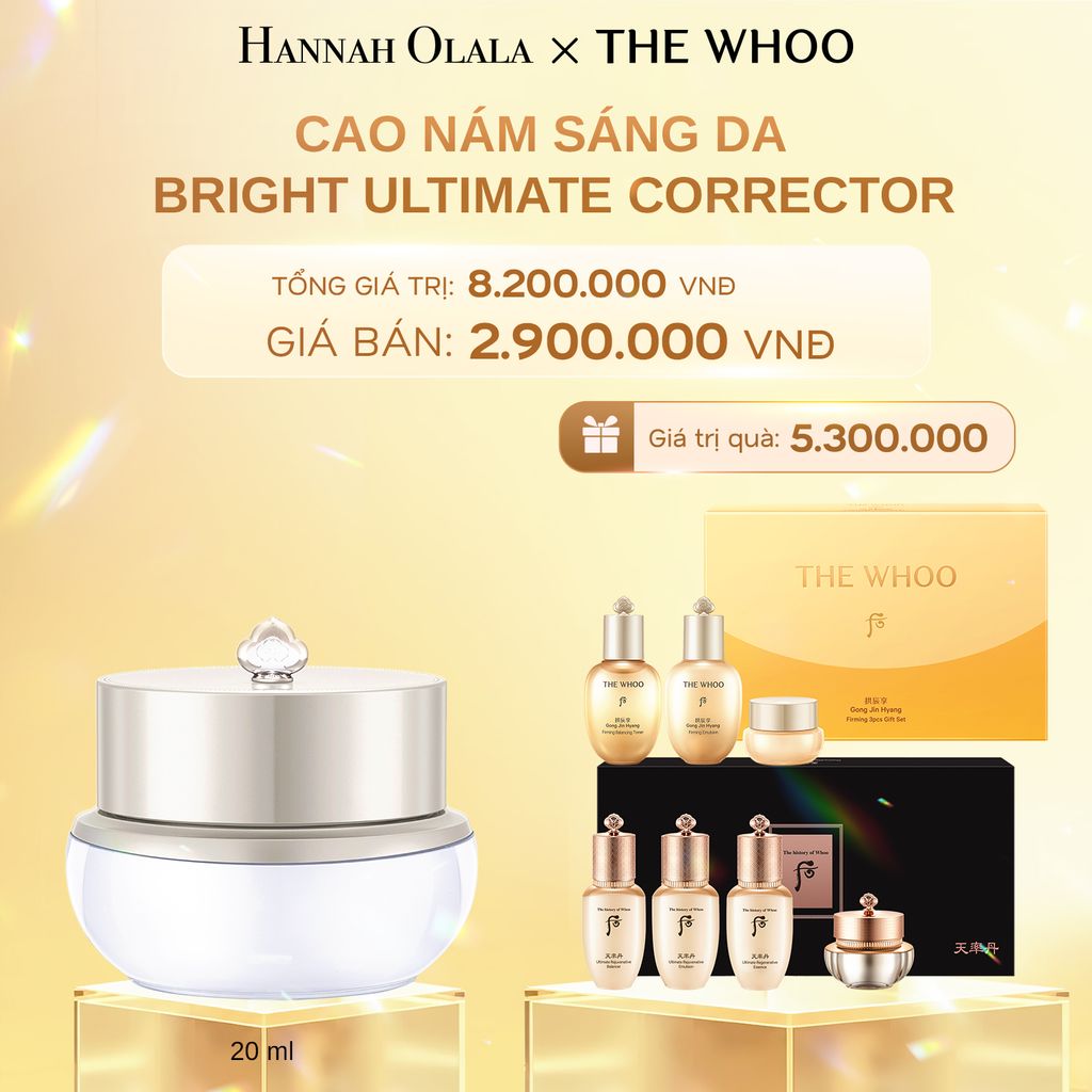  C655_DEAL 10: PHIÊN BẢN 2025 - CAO NÁM SÁNG DA WHOO GONGJINHYANG BRIGHT ULTIMATE CORRECTOR 20ML 