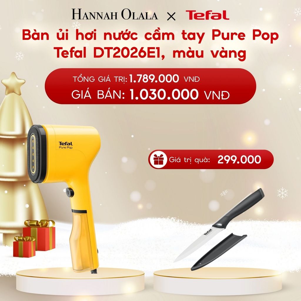 A168_DEAL 4: BÀN ỦI HƠI NƯỚC CẦM TAY PURE POP TEFAL DT2020E1 