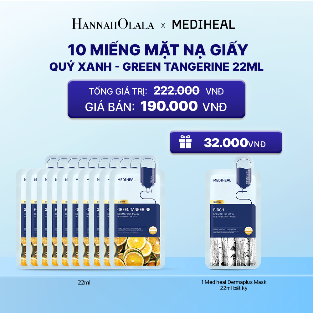  MEDIHEAL MẶT NẠ DERMAPLUS MASK 22ML (COMBO 10 MIẾNG) BẤT KỲ_K184 