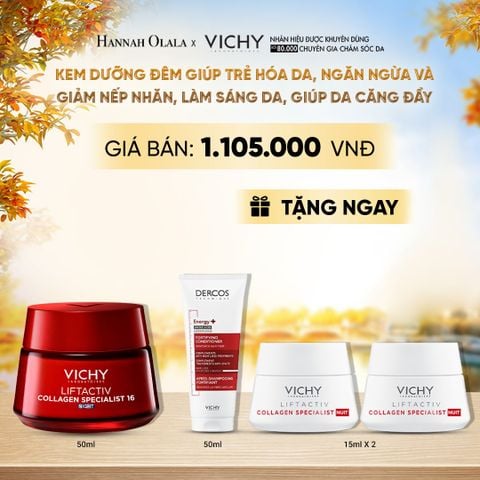  KEM DƯỠNG ĐÊM VICHY COLLAGEN 16 GIÚP TRẺ HÓA DA, NGĂN NGỪA VÀ GIẢM NẾP NHĂN, LÀM SÁNG DA, GIÚP DA CĂNG ĐẦY 50ML - E634 