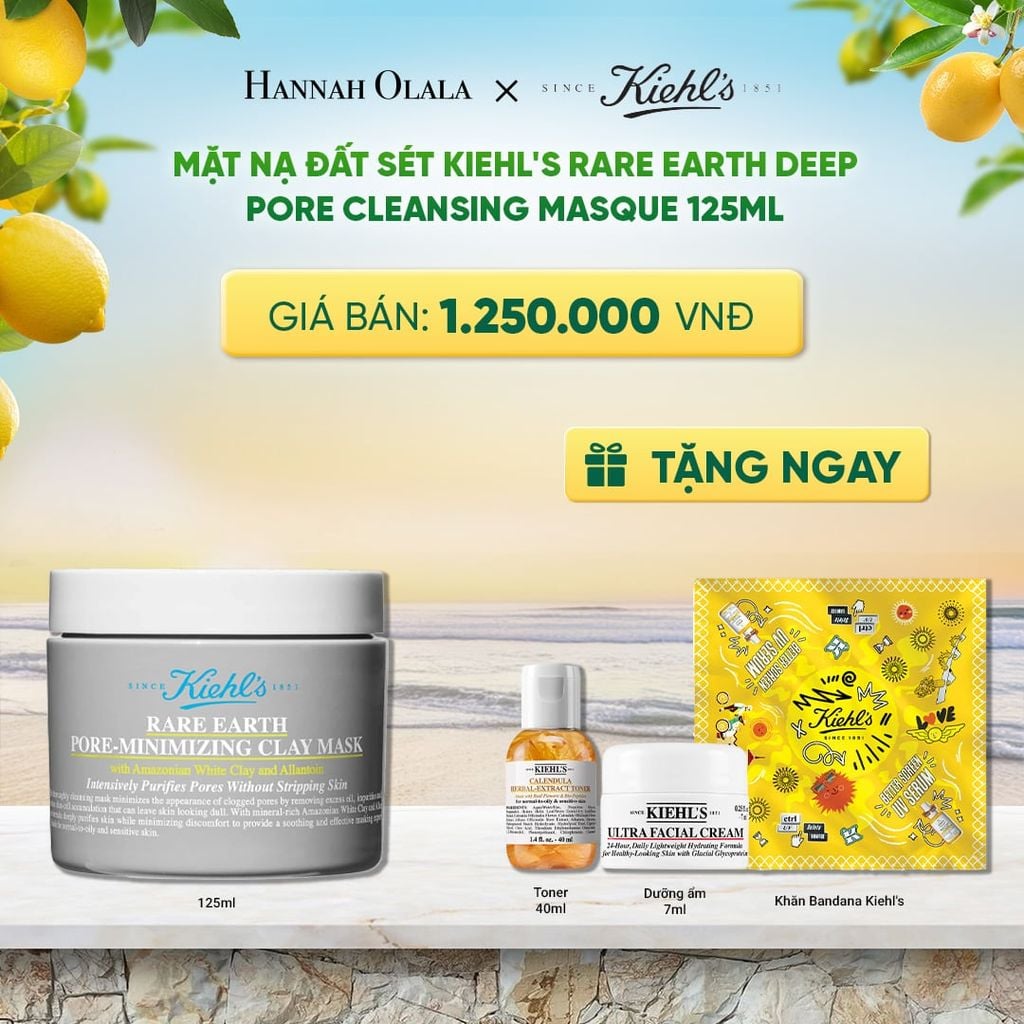  MẶT NẠ ĐẤT SÉT GIẢM DẦU & THU NHỎ LỖ CHÂN LÔNG KIEHL'S RARE EARTH DEEP PORE CLEANSING MASQUE 125ML (MỚI) - A1430 
