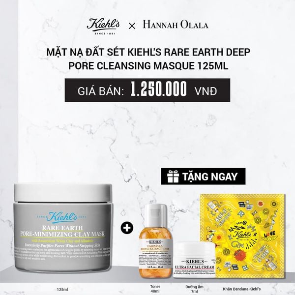  MẶT NẠ ĐẤT SÉT GIẢM DẦU & THU NHỎ LỖ CHÂN LÔNG KIEHL'S RARE EARTH DEEP PORE CLEANSING MASQUE 125ML (MỚI) 