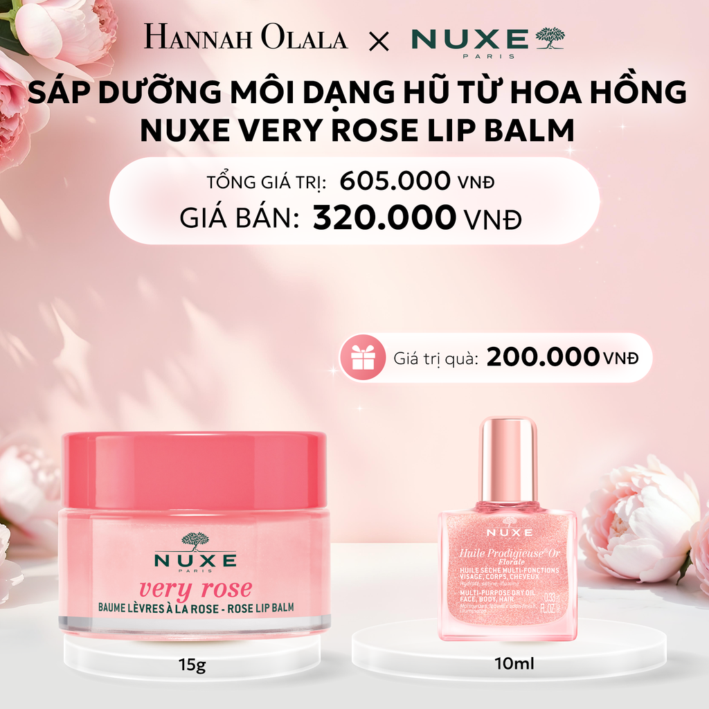  E616: DEAL 7: SÁP DƯỠNG MÔI HOA HỒNG NUXE LIP BALM 15G - [GIAO HÀNG TỪ 03/10] 