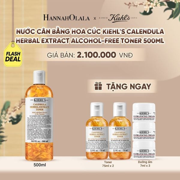  [FLASH DEAL] NƯỚC CÂN BẰNG HOA CÚC KIEHL'S CALENDULA HERBAL EXTRACT ALCOHOL-FREE TONER 500ML - A292 
