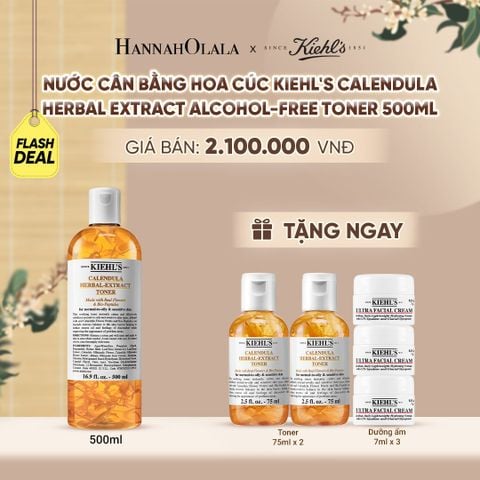  [FLASH DEAL] NƯỚC CÂN BẰNG HOA CÚC KIEHL'S CALENDULA HERBAL EXTRACT ALCOHOL-FREE TONER 500ML - A292 