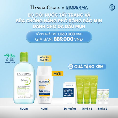  DEAL 12: BỘ ĐÔI NƯỚC TẨY TRANG VÀ SỮA CHỐNG NẮNG PHỔ RỘNG RÁO MỊN CHO MỌI LOẠI DA 