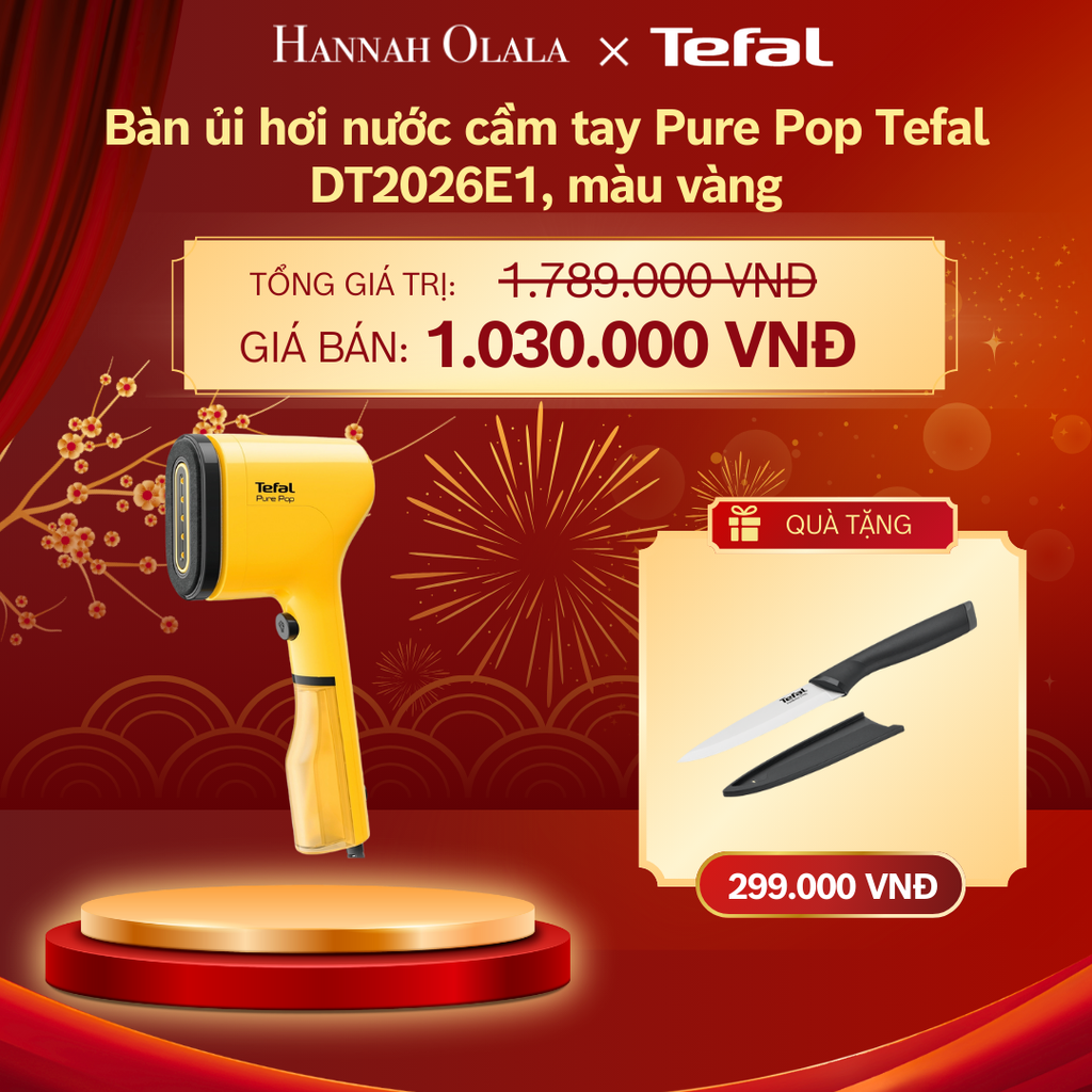  DEAL 4: BÀN ỦI HƠI NƯỚC CẦM TAY PURE POP TEFAL DT2020E1 