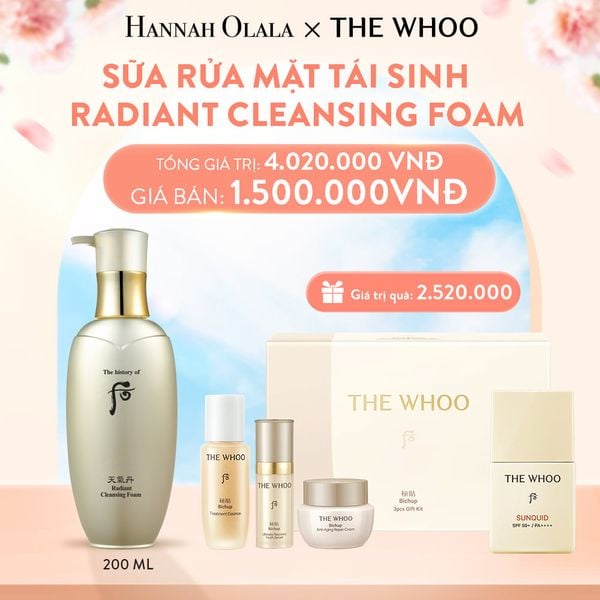  A916_DEAL10: SỮA RỬA MẶT TÁI SINH DA WHOO CHEONGIDAN RADIANT CLEANSING FOAM 200ML 