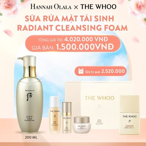  A916_DEAL10: SỮA RỬA MẶT TÁI SINH DA WHOO CHEONGIDAN RADIANT CLEANSING FOAM 200ML 