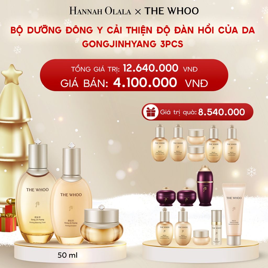  A332_DEAL 10: PHIÊN BẢN ĐẶC BIỆT - BỘ DƯỠNG ĐÔNG Y CẢI THIỆN ĐỘ ĐÀN HỒI CỦA DA THE WHOO GONGJINHYANG 3PCS SPECIAL SET 