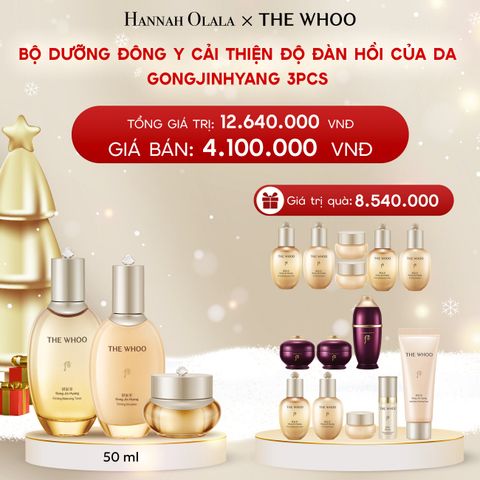  A332_DEAL 10: PHIÊN BẢN ĐẶC BIỆT - BỘ DƯỠNG ĐÔNG Y CẢI THIỆN ĐỘ ĐÀN HỒI CỦA DA THE WHOO GONGJINHYANG 3PCS SPECIAL SET 