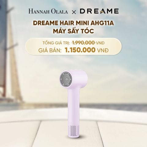  DREAME HAIR MINI AHG11A MÁY SẤY TÓC ION ÂM SIÊU NHỎ GỌN 270G ĐỘNG CƠ TỐC ĐỘ CAO - BH 24 THÁNG 