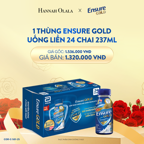  E91_DEAL 6: 1 THÙNG ENSURE GOLD DẠNG NƯỚC 24 CHAI 237ML 