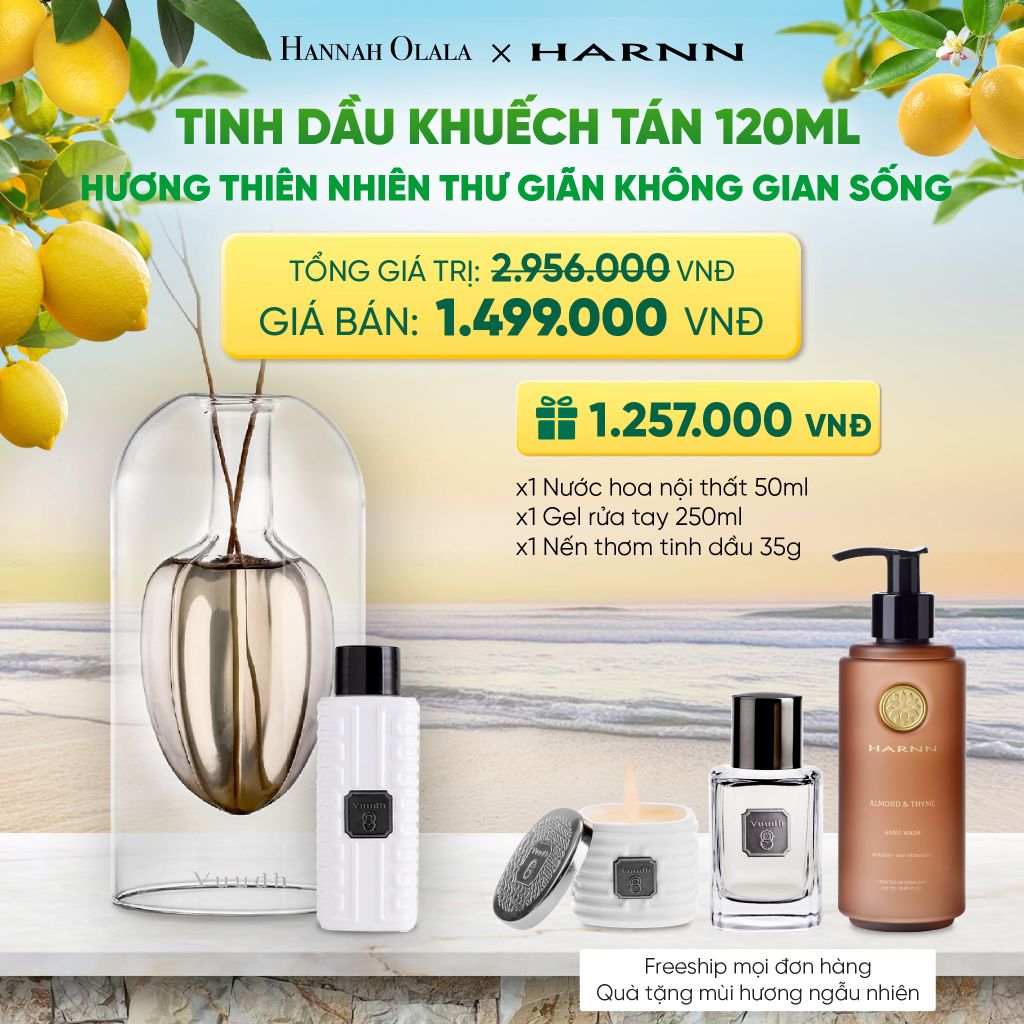 TINH DẦU KHUẾCH TÁN 120ML THUỶ TINH HƯƠNG THIÊN NHIÊN THƯ GIÃN KHÔNG GIAN SỐNG - A1141 