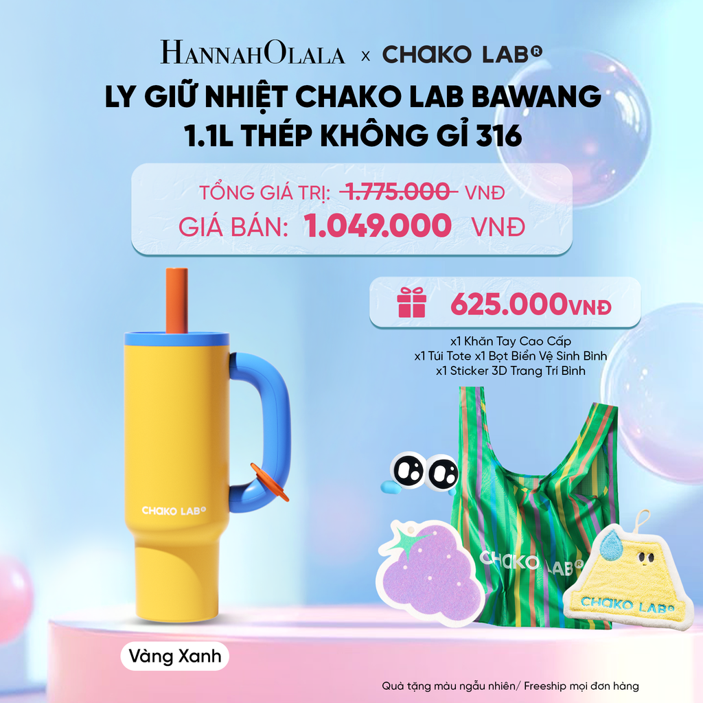  LY GIỮ NHIỆT CHAKO LAB BAWANG 1.1L THÉP KHÔNG GỈ 316 