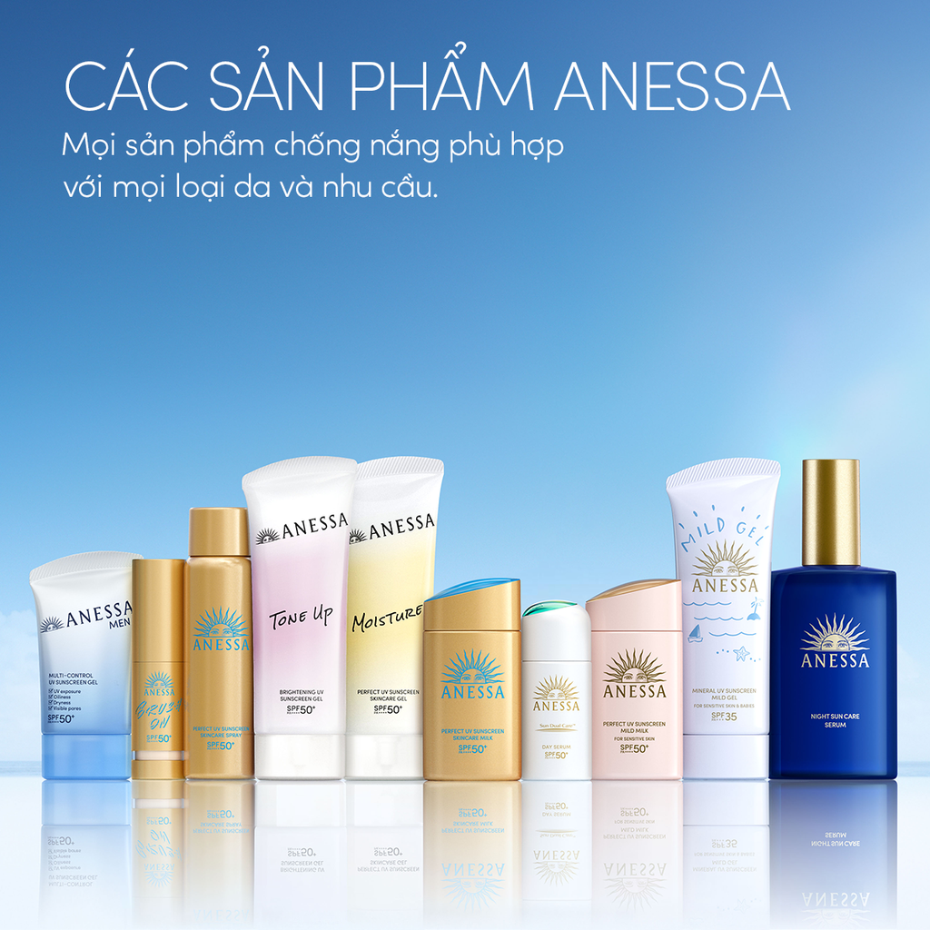  DEAL 12: [PHIÊN BẢN MỚI] GEL CHỐNG NẮNG DƯỠNG SÁNG NÂNG TÔNG & HIỆU CHỈNH SẮC TÍM ANESSA TONE UP UV GEL SPF50+ PA++++ 90G 