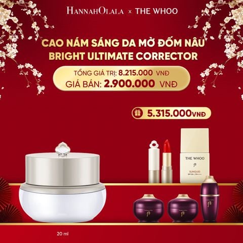  DEAL 11: CAO NÁM SÁNG DA MỜ ĐỐM NÂU THE WHOO GONGJINHYANG BRIGHT ULTIMATE CORRECTOR 20ML 