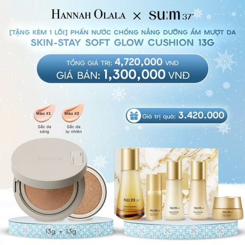  DEAL 10: [TẶNG KÈM 1 LÕI] PHẤN NƯỚC CHỐNG NẮNG DƯỠNG ẨM MƯỢT DA SUM37 SKIN-STAY SOFT GLOW CUSHION 