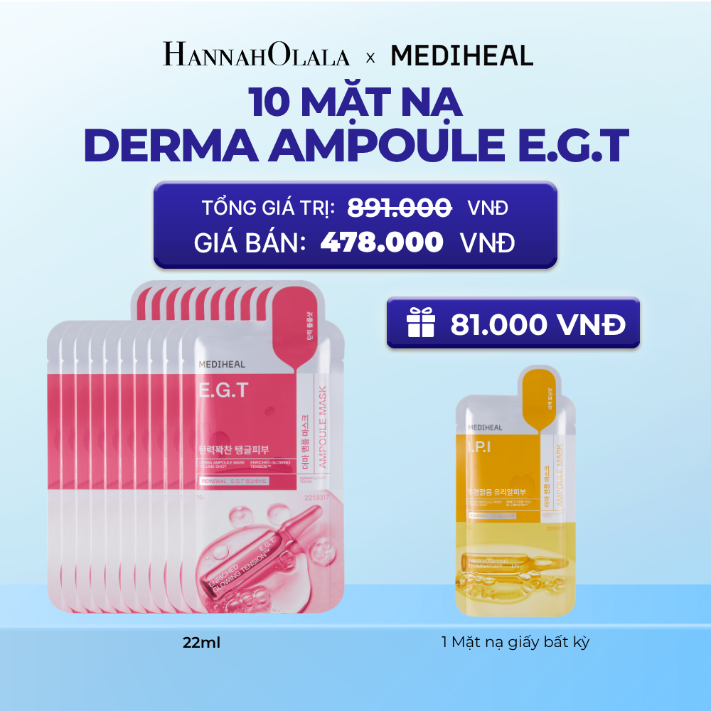  MEDIHEAL MẶT NẠ DERMA AMPOULE MASK 26ML (COMBO 10 MIẾNG) BẤT KỲ 