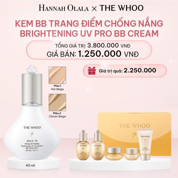  E228_DEAL 10: NEW - KEM BB TRANG ĐIỂM CHỐNG NẮNG WHOO SEOL BRIGHT UV PRO BB CREAM 40ML - MÀU 01/02 