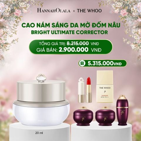  DEAL 11: CAO NÁM SÁNG DA MỜ ĐỐM NÂU THE WHOO GONGJINHYANG BRIGHT ULTIMATE CORRECTOR 20ML 