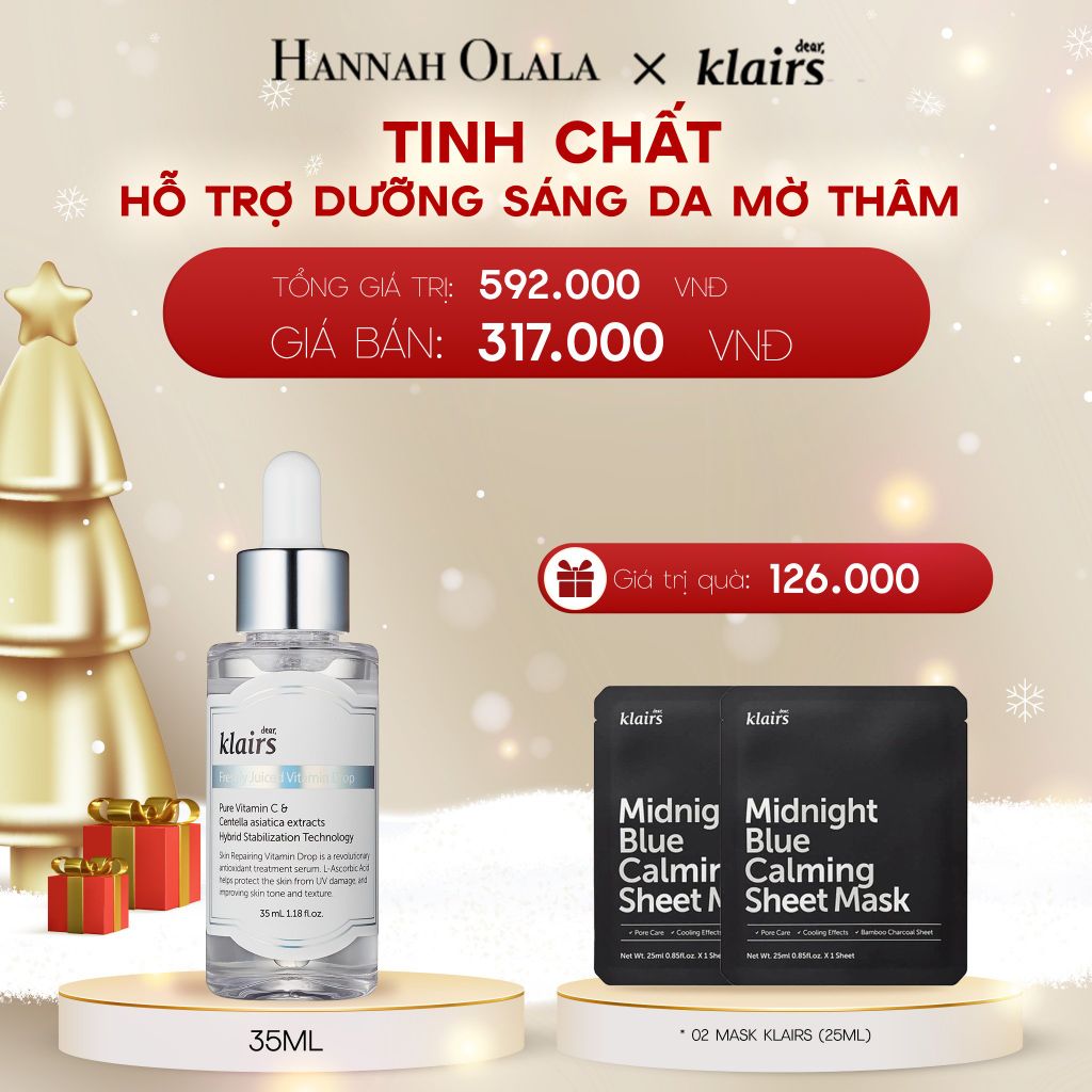  DEAL 8: DEAR, KLAIRS TINH CHẤT DƯỠNG SÁNG DA FRESHLY JUICED VITAMIN DROP 35ML 
