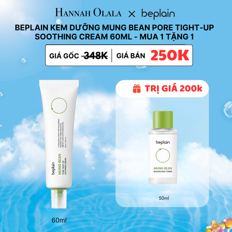  M41_DEAL 2: BEPLAIN KEM DƯỠNG DA MUNG BEAN PORE TIGHT-UP SOOTHING CREAM 60ML (IP04) 
