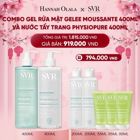  DEAL 10: COMBO GEL RỬA MẶT GELEE MOUSSANTE 400ML VÀ NƯỚC TẨY TRANG PHYSIOPURE 400ML 