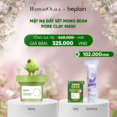  E1445_DEAL 5: BEPLAIN MẶT NẠ ĐẤT SÉT MUNG BEAN PORE CLAY MASK 120ML 