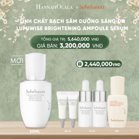  DEAL 8: TINH CHẤT BẠCH SÂM DƯỠNG SÁNG DA SULWHASOO LUMIWISE BRIGHTENING AMPOULE SERUM 30ML 