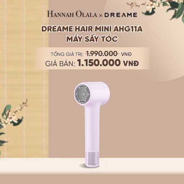 DREAME HAIR MINI AHG11A MÁY SẤY TÓC ION ÂM SIÊU NHỎ GỌN 270G ĐỘNG CƠ TỐC ĐỘ CAO - BH 24 THÁNG 