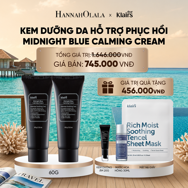  COMBO 2 DEAR, KLAIRS KEM DƯỠNG MIDNIGHT BLUE CALMING CREAM 60ML_ D95 