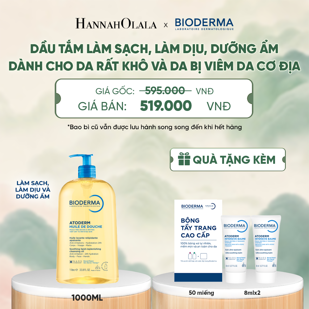  DẦU TẮM LÀM SẠCH, LÀM DỊU, DƯỠNG ẨM DÀNH CHO DA RẤT KHÔ VÀ DA BỊ VIÊM DA CƠ ĐỊA - DEAL 10 - A218 