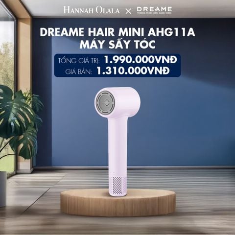  DREAME HAIR MINI AHG11A MÁY SẤY TÓC ION ÂM SIÊU NHỎ GỌN 270G ĐỘNG CƠ TỐC ĐỘ CAO - BH 24 THÁNG 