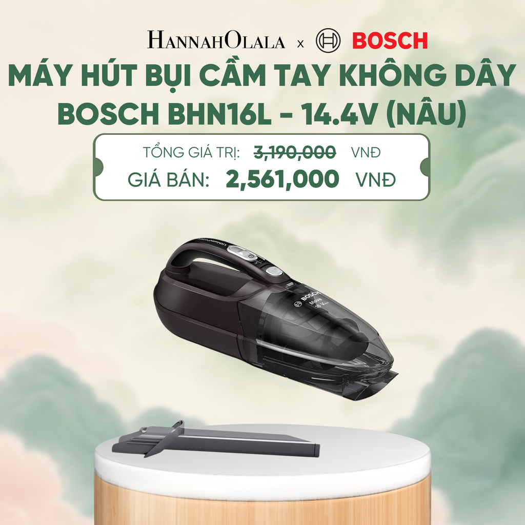  MÁY HÚT BỤI CẦM TAY KHÔNG DÂY BOSCH BHN16L - 14.4V (NÂU) - A1833 