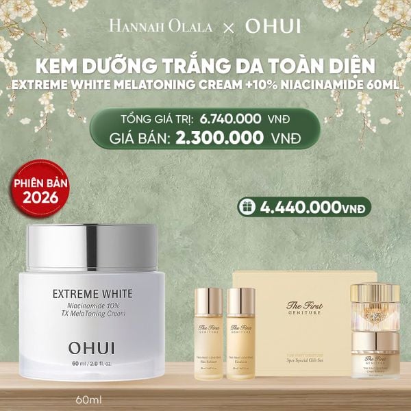  DEAL49: PHIÊN BẢN 2026 - KEM DƯỠNG TRẮNG DA TOÀN DIỆN OHUI EXTREME WHITE MELATONING CREAM +10% NIACINAMIDE 60ML 