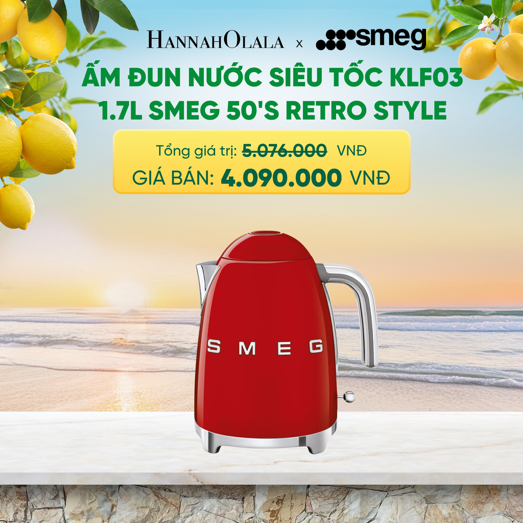  ẤM ĐUN NƯỚC SIÊU TỐC KLF03 1.7L SMEG 50'S RETRO STYLE - A2643 