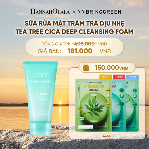  SỮA RỬA MẶT TRÀM TRÀ BRING GREEN TEA TREE CICA DEEP CLEANSING FOAM 120ML - B635 
