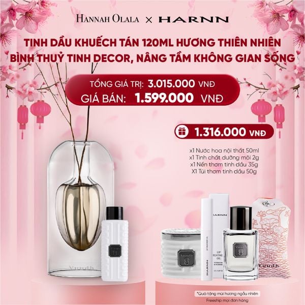  DEAL 10. TINH DẦU KHUẾCH TÁN 120ML HƯƠNG THIÊN NHIÊN - BÌNH THUỶ TINH DECOR, NÂNG TẦM KHÔNG GIAN SỐNG 