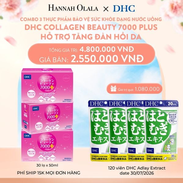  A228_DEAL 10: COMBO 3 THỰC PHẨM BẢO VỆ SỨC KHỎE DHC COLLAGEN BEAUTY 7000 PLUS DẠNG NƯỚC UỐNG HỖ TRỢ TĂNG ĐÀN HỒI DA 