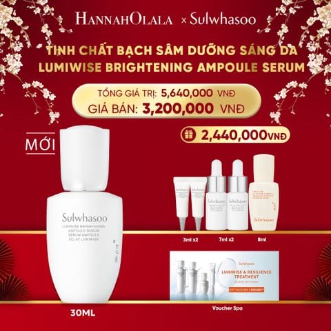  DEAL 10: TINH CHẤT BẠCH SÂM DƯỠNG SÁNG DA SULWHASOO LUMIWISE BRIGHTENING AMPOULE SERUM 30ML 