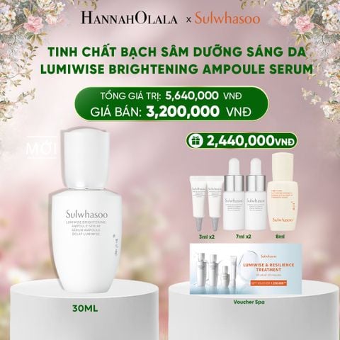  DEAL 10: TINH CHẤT BẠCH SÂM DƯỠNG SÁNG DA SULWHASOO LUMIWISE BRIGHTENING AMPOULE SERUM 30ML 