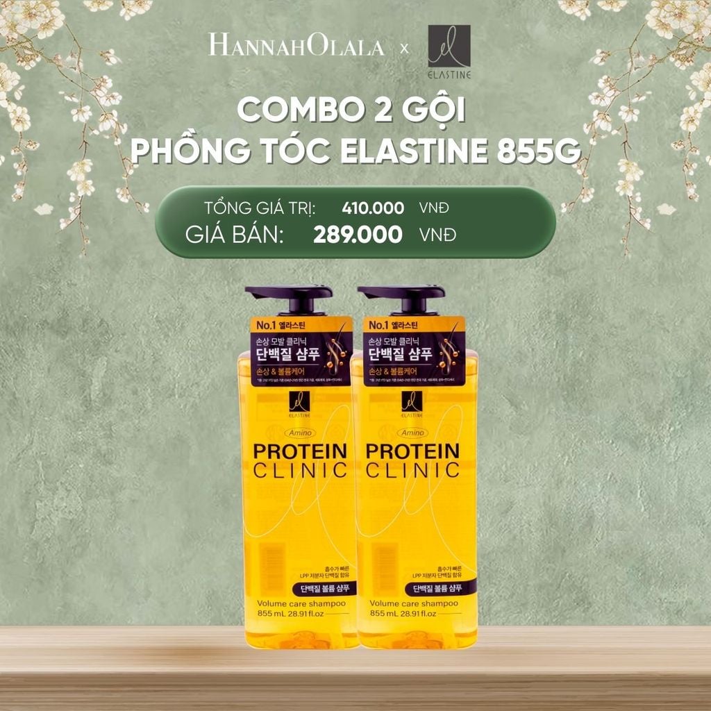  DEAL 5: COMBO 2 GỘI PHỒNG TÓC ELASTINE 855G 
