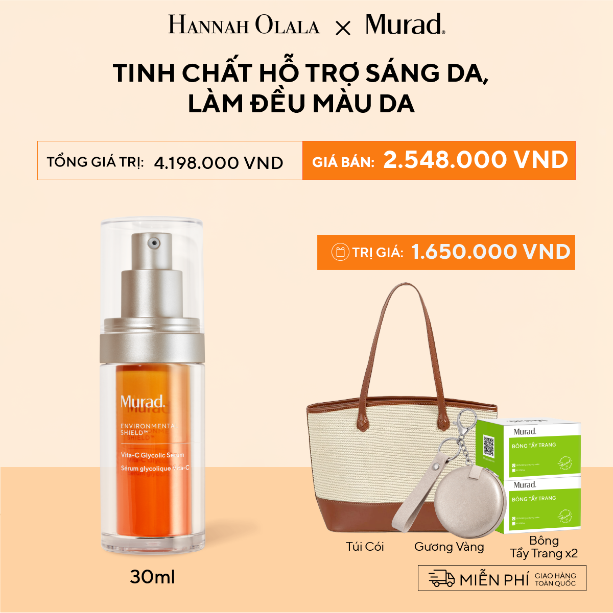 Serum A2_DEAL Tinh Chất Hỗ Trợ Sáng Da Làm Đều Màu Da 30ml